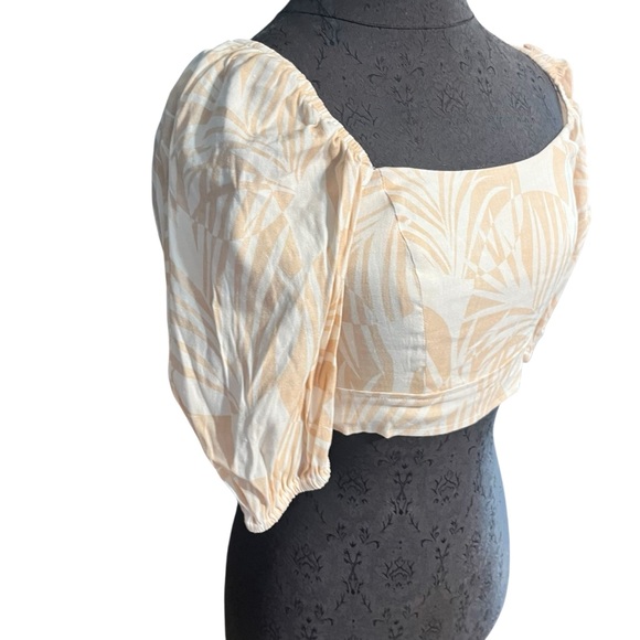 Shore Brand Sandy Palm Puff Sleeve Off Shoulder Wench Top NEW - Picture 7 of 7